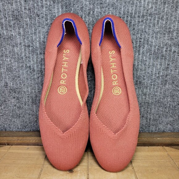 🔥 Rothy's The Flat Shoes Pink Salmon Women’s Size 8.5 Round Toe Ballet Flats - Picture 1 of 10
